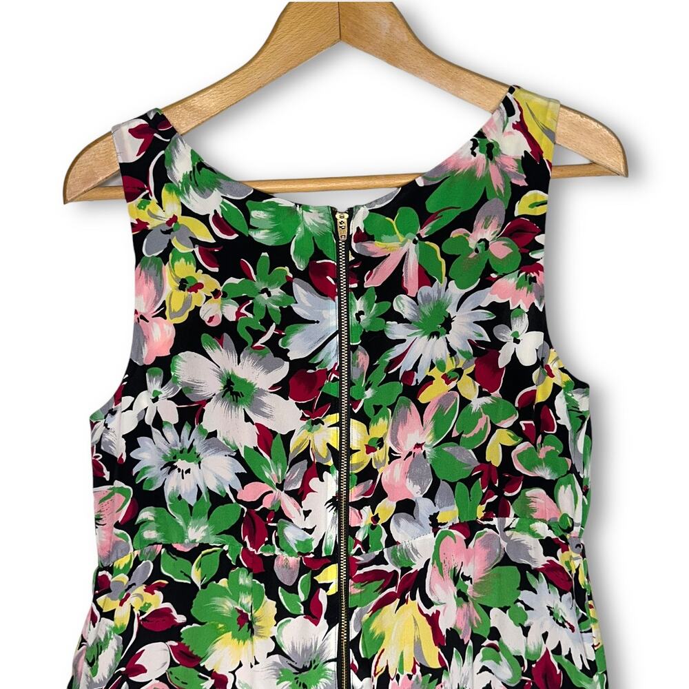 Moulinette Soeurs Anthropologie Akebia Floral Tiered Silk Dress 8 Green Black - Picture 4 of 10